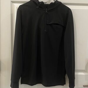 Banana Republic Women Moisture wicking Black Quarter Zip Hoodie Black Medium